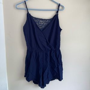 Lace back romper